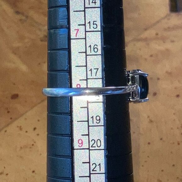 Black Ethiopian Opal Sterling Silver Ring Size 8 - Picture 8 of 10